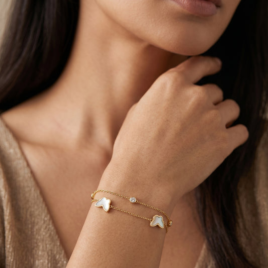 Iridescent Butterfly Double-Layer Bracelet