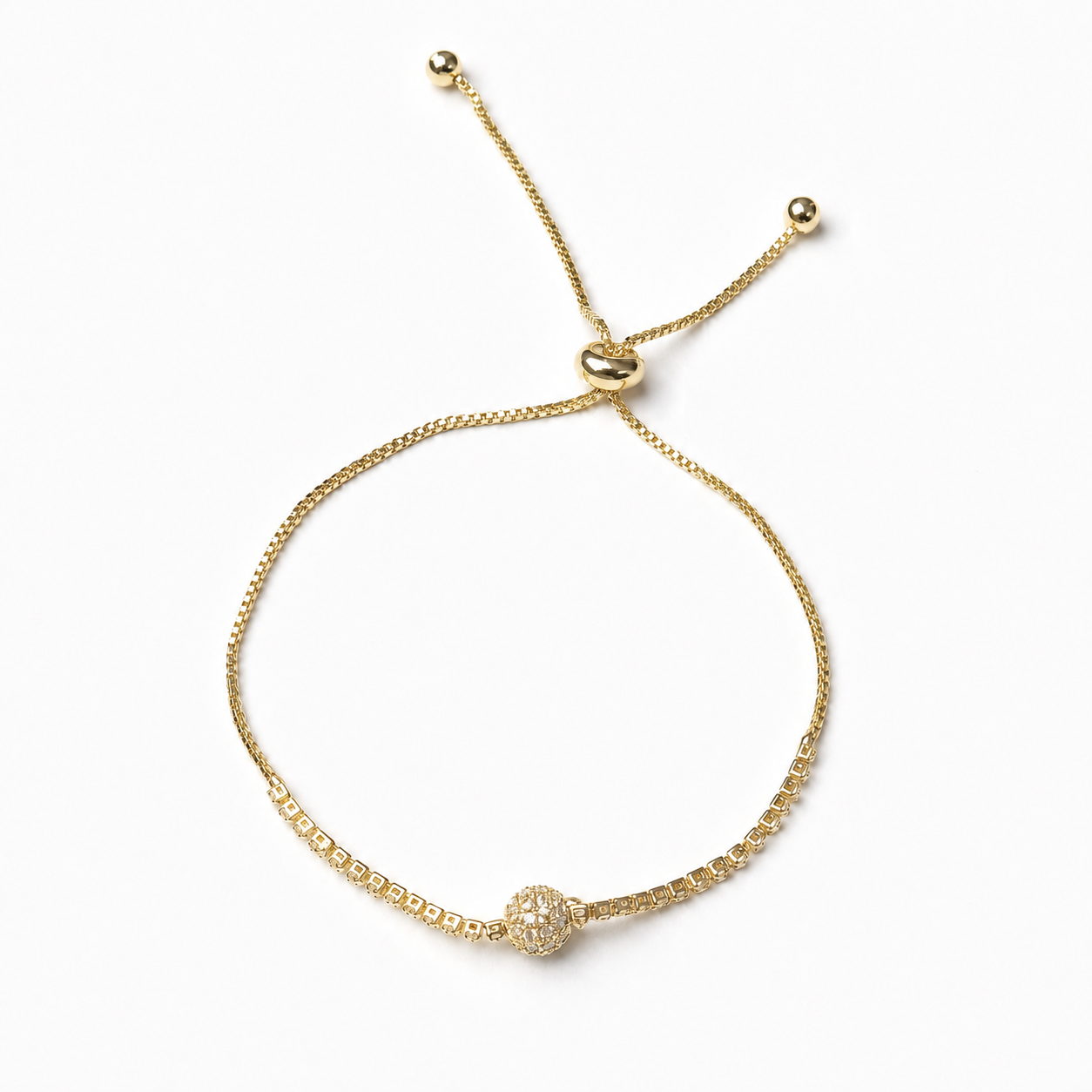Pave Orb Slider Bracelet