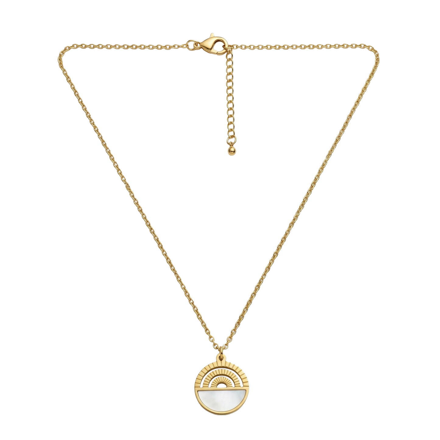 Geometric Sunrise Pendant Chain