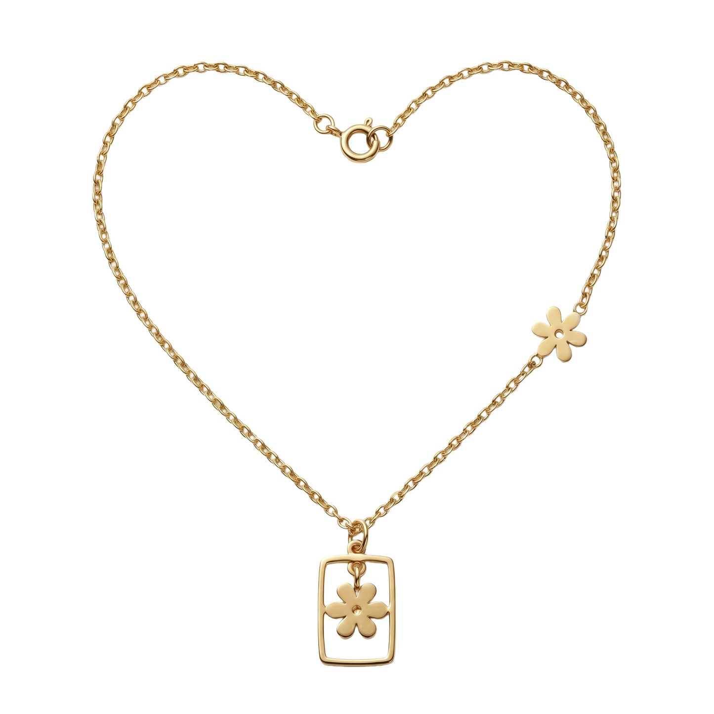 Floating Flower Geometric Frame Chain
