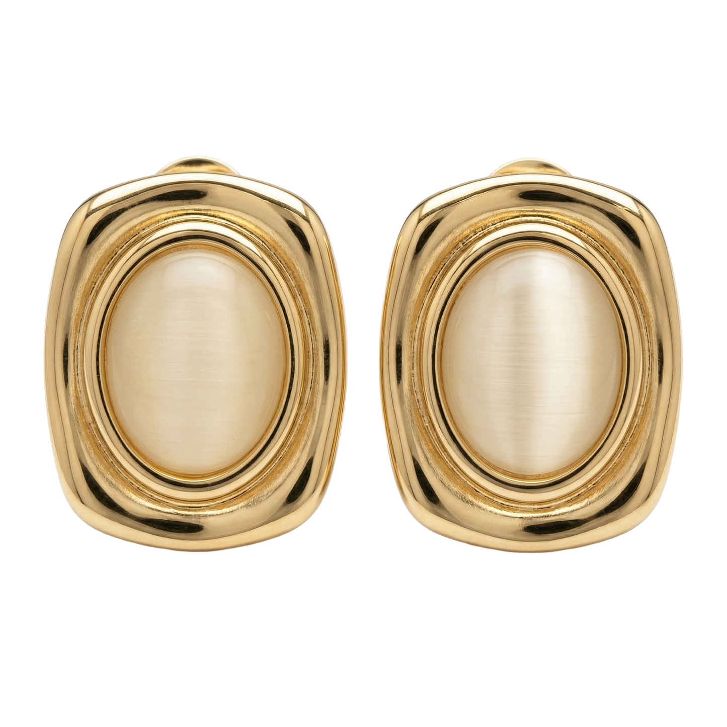 Retro Oval Cat-Eye Statement Studs