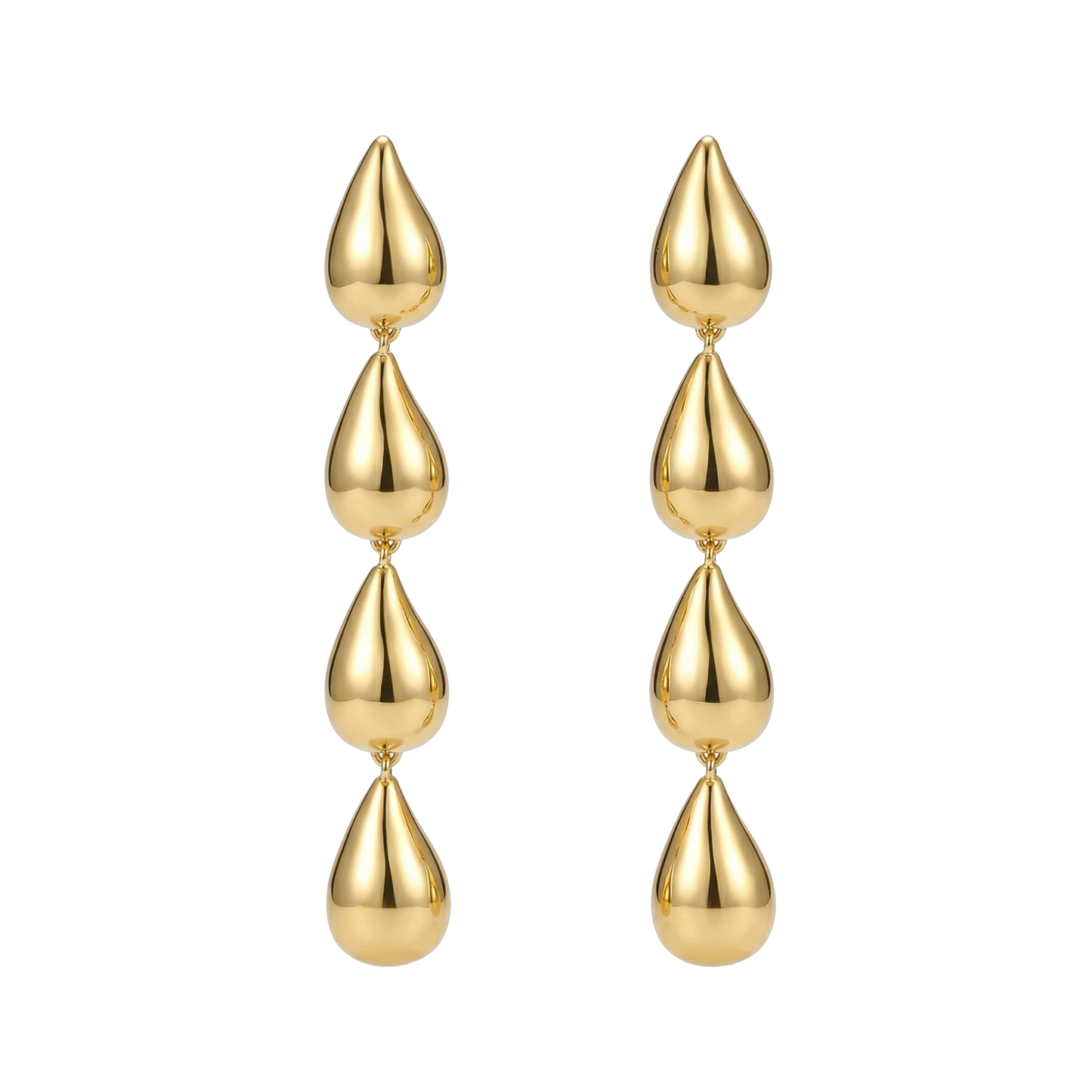 Four-Tier Liquid Teardrop Earrings