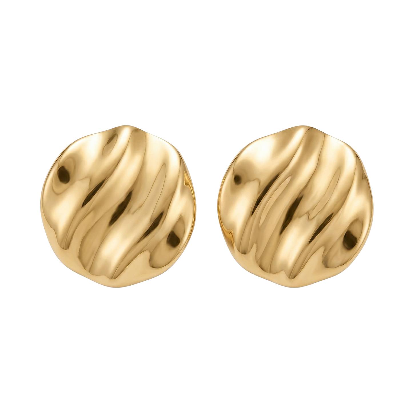 Hammered Ripple Statement Studs