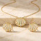 Seashell Motif Chain and Studs Set
