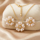 Pearl Heart Blossom Chain & Stud Earrings Set