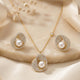 Radiant Swirl Pearl Chain & Stud Earrings Set