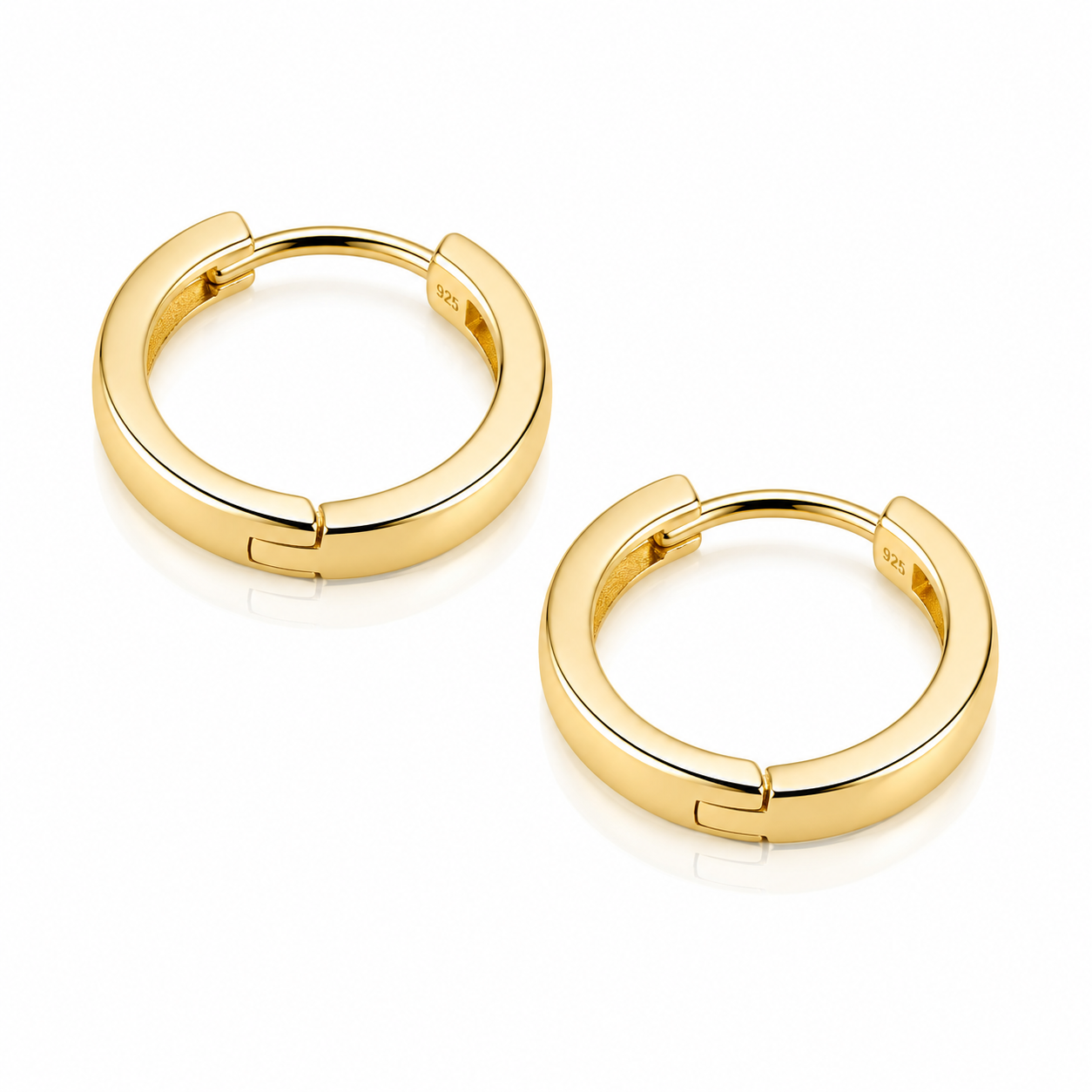 Chic Polished Wide Huggie Hoops