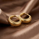 Chunky Ribbed Metallic Hoop Earrings
