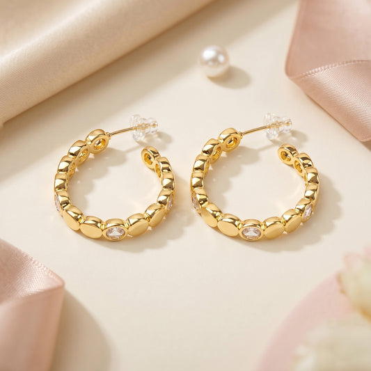 Modern Beaded Hoop Earrings