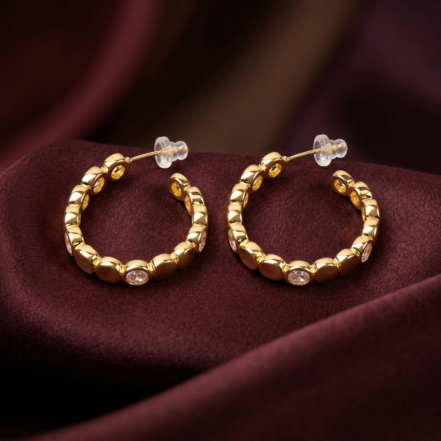 Modern Beaded Hoop Earrings