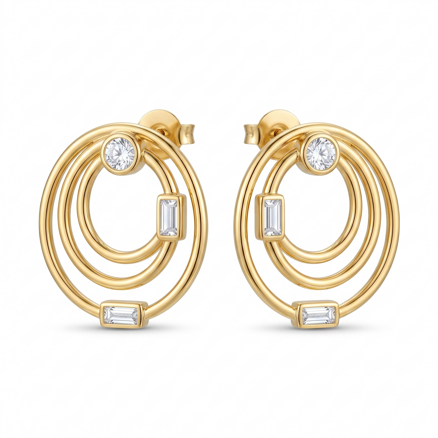 Modern Oval Loop Statement Earrings