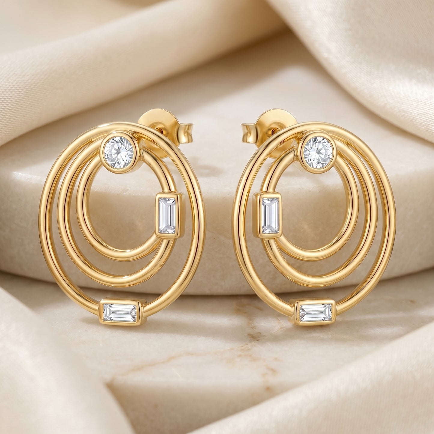 Modern Oval Loop Statement Earrings