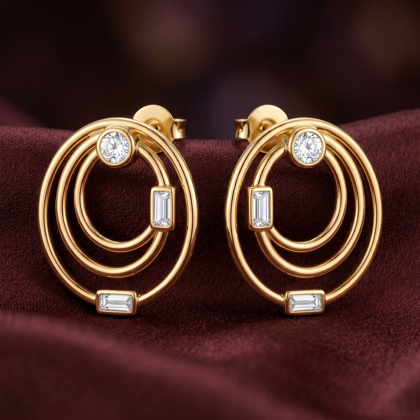 Modern Oval Loop Statement Earrings