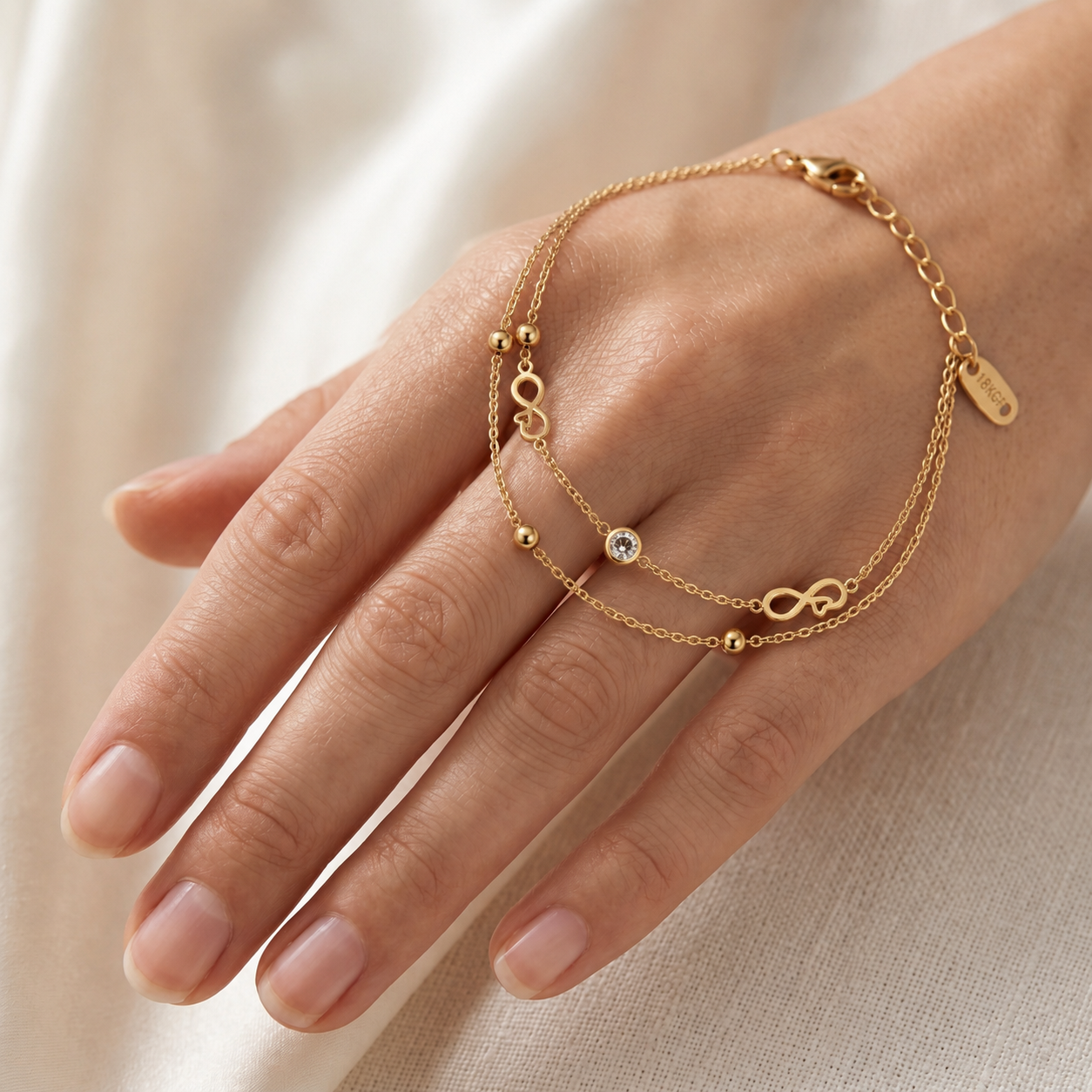 Eternal Heart & Infinity Double-Layered Bracelet