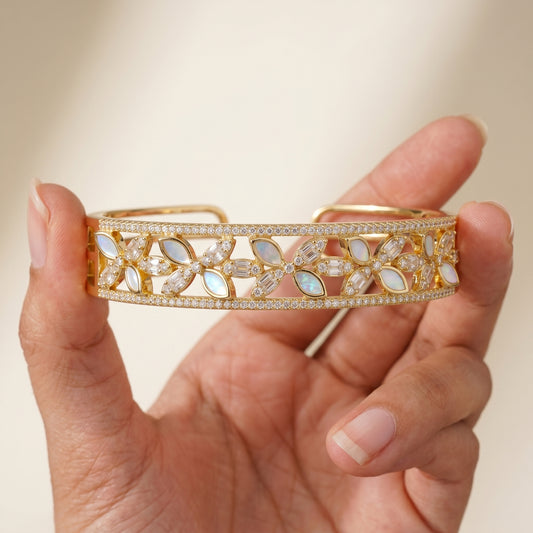 Floral Bloom Open-Cuff Kada