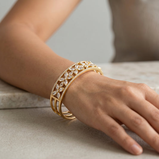 Floral Bloom Open-Cuff Kada