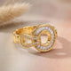 Geometric Circular Halo Statement Ring
