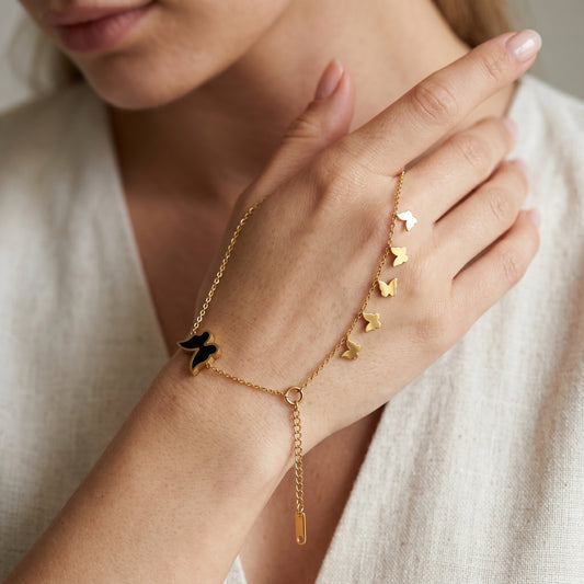 Midnight Monarch Butterfly Charm Bracelet