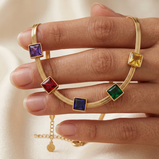 Multi-Color Square Snake Chain