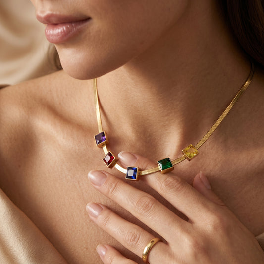 Multi-Color Square Snake Chain
