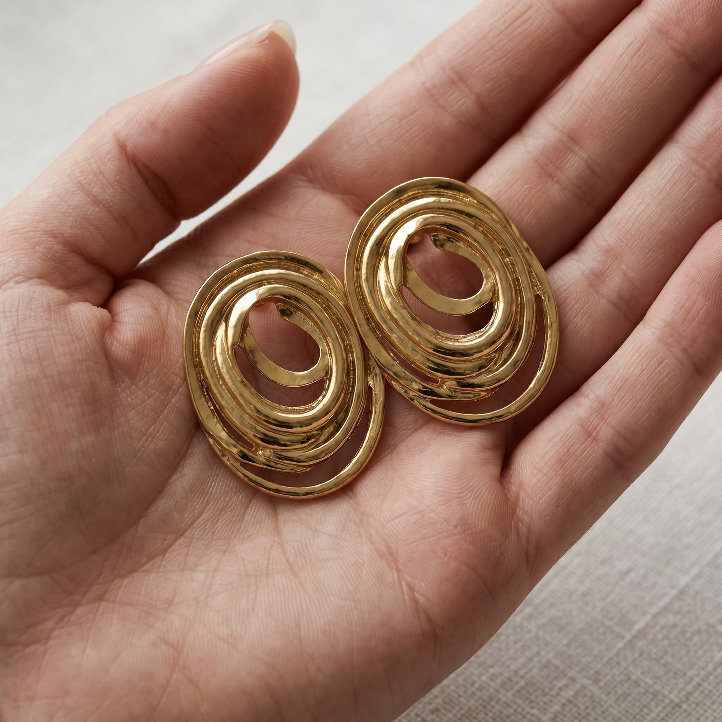 Organic Swirl Statement Earrings