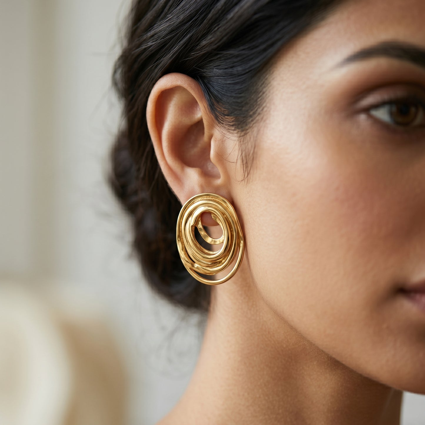 Organic Swirl Statement Earrings