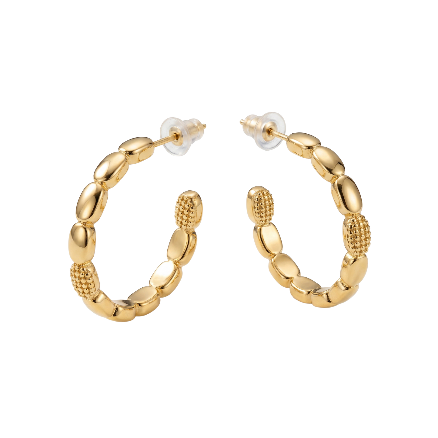 Oval Premium Hoop Earrings with Pave Accents