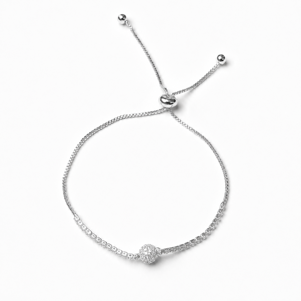 Pave Orb Slider Bracelet