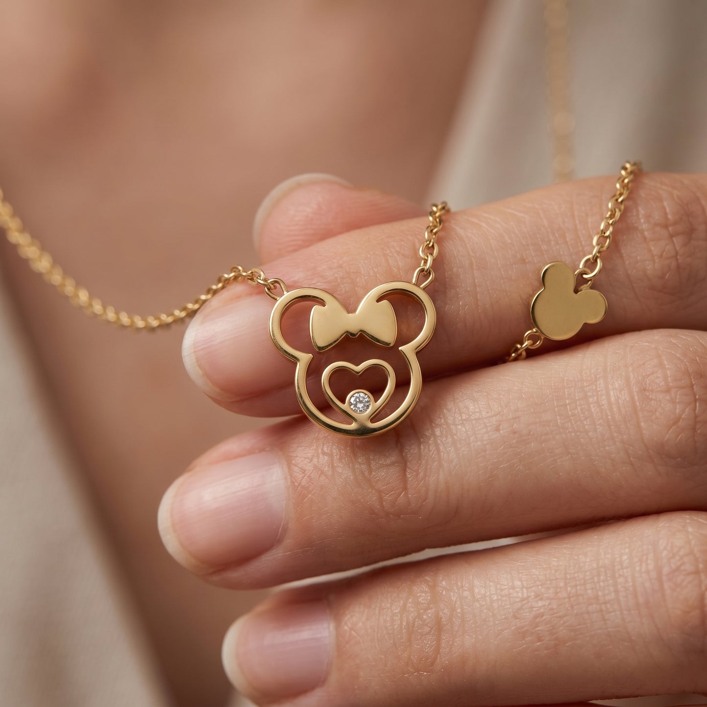 Playful Mouse Silhouette Chain