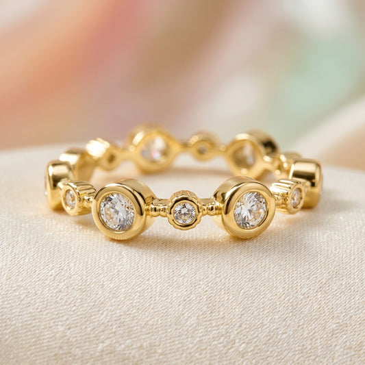 Geometric Geo-Stone Adjustable Eternity Ring