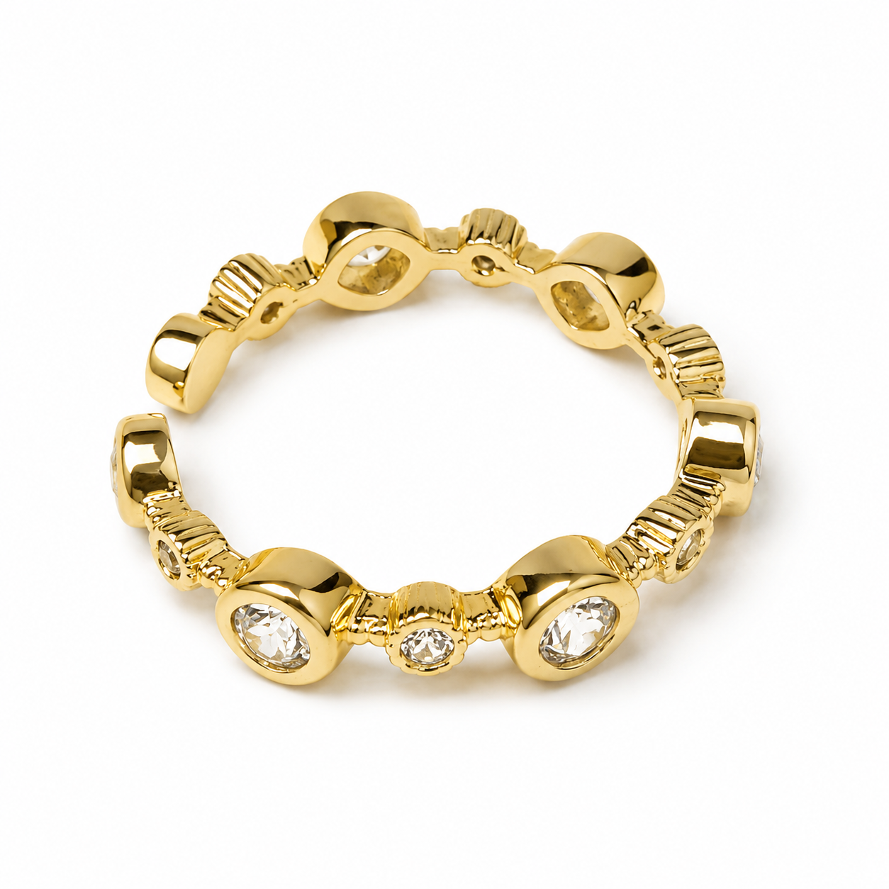 Geometric Geo-Stone Adjustable Eternity Ring