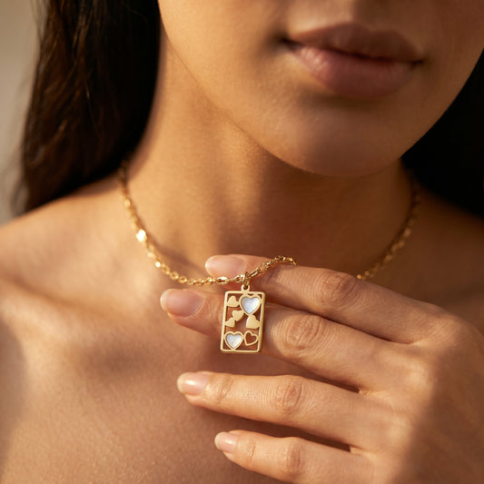 Rectangular Heart Pendant Necklace