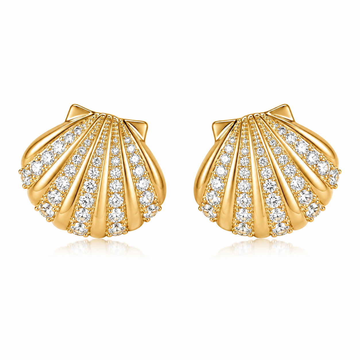 Seashell Motif Chain and Studs Set