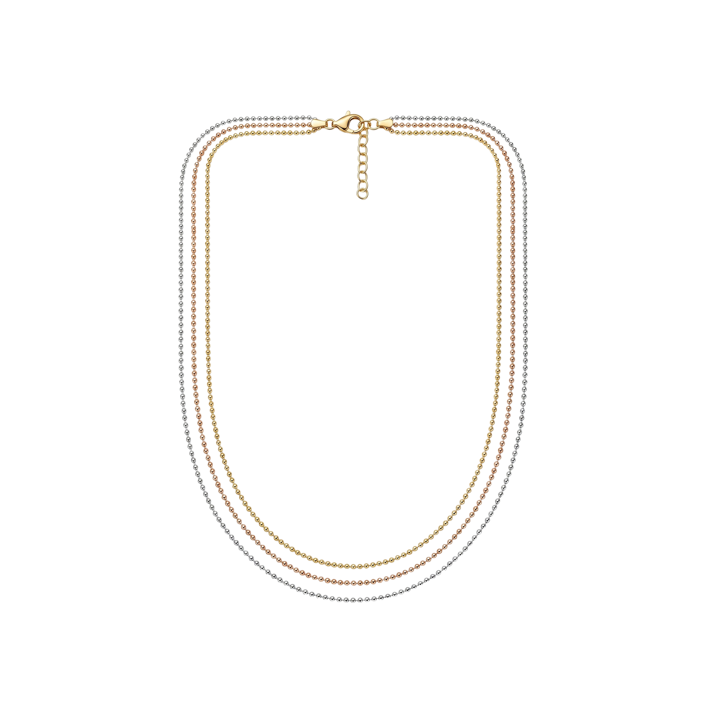 Tri-Tone Multi-Strand Ball Chain