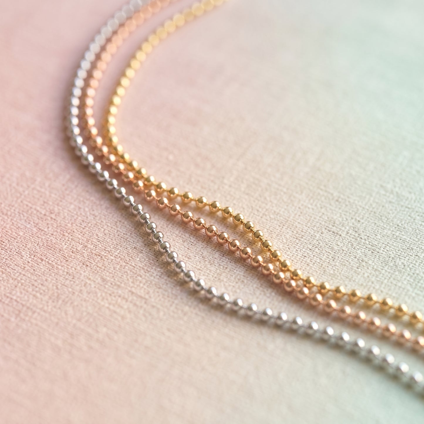 Tri-Tone Multi-Strand Ball Chain