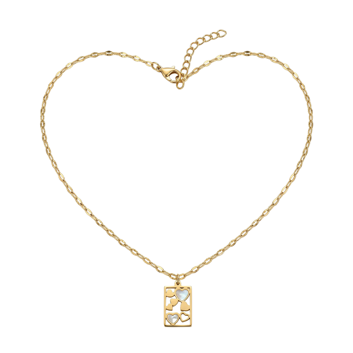 Rectangular Heart Pendant Necklace