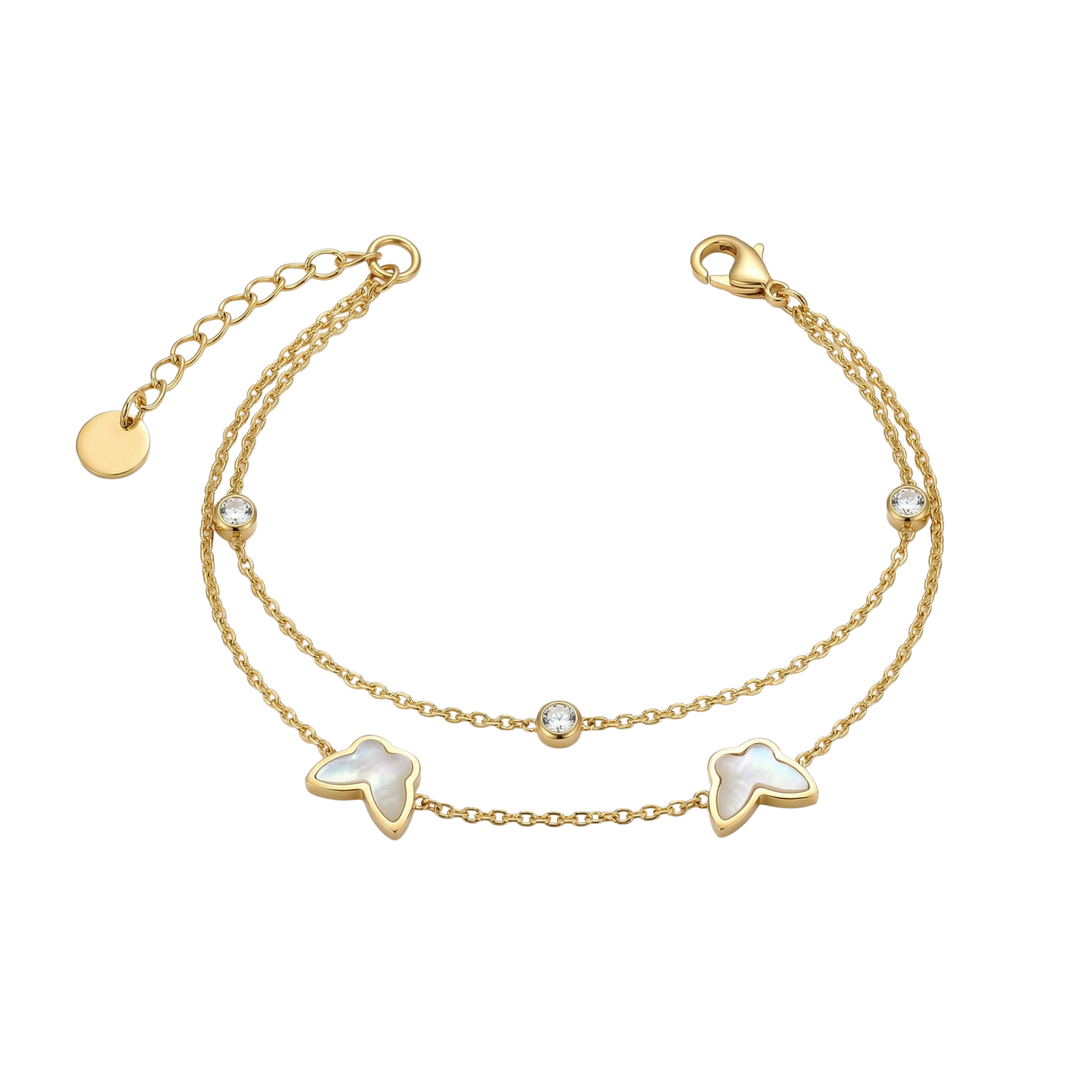 Iridescent Butterfly Double-Layer Bracelet