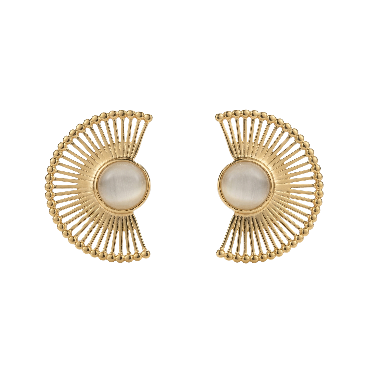 Half Rising Sun Pearl Earrings