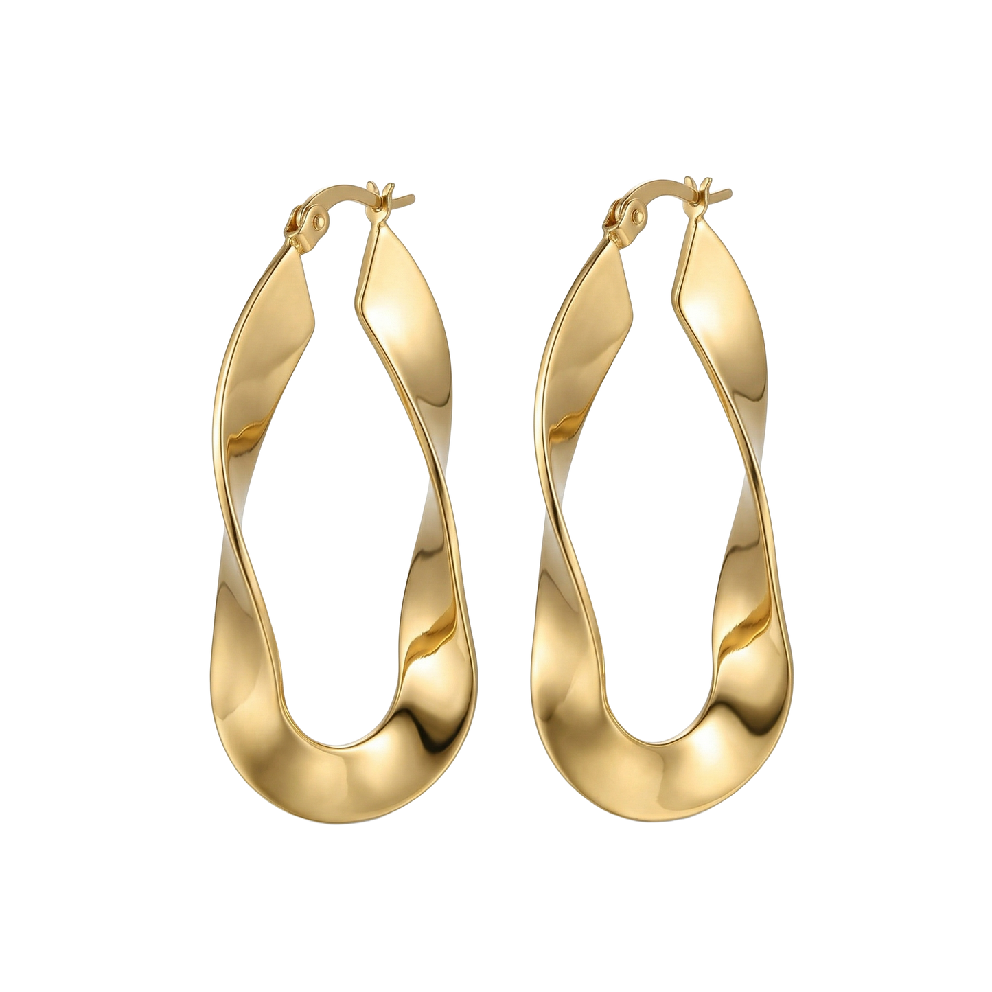 Twisted Ribbon Contour Hoop Earrings
