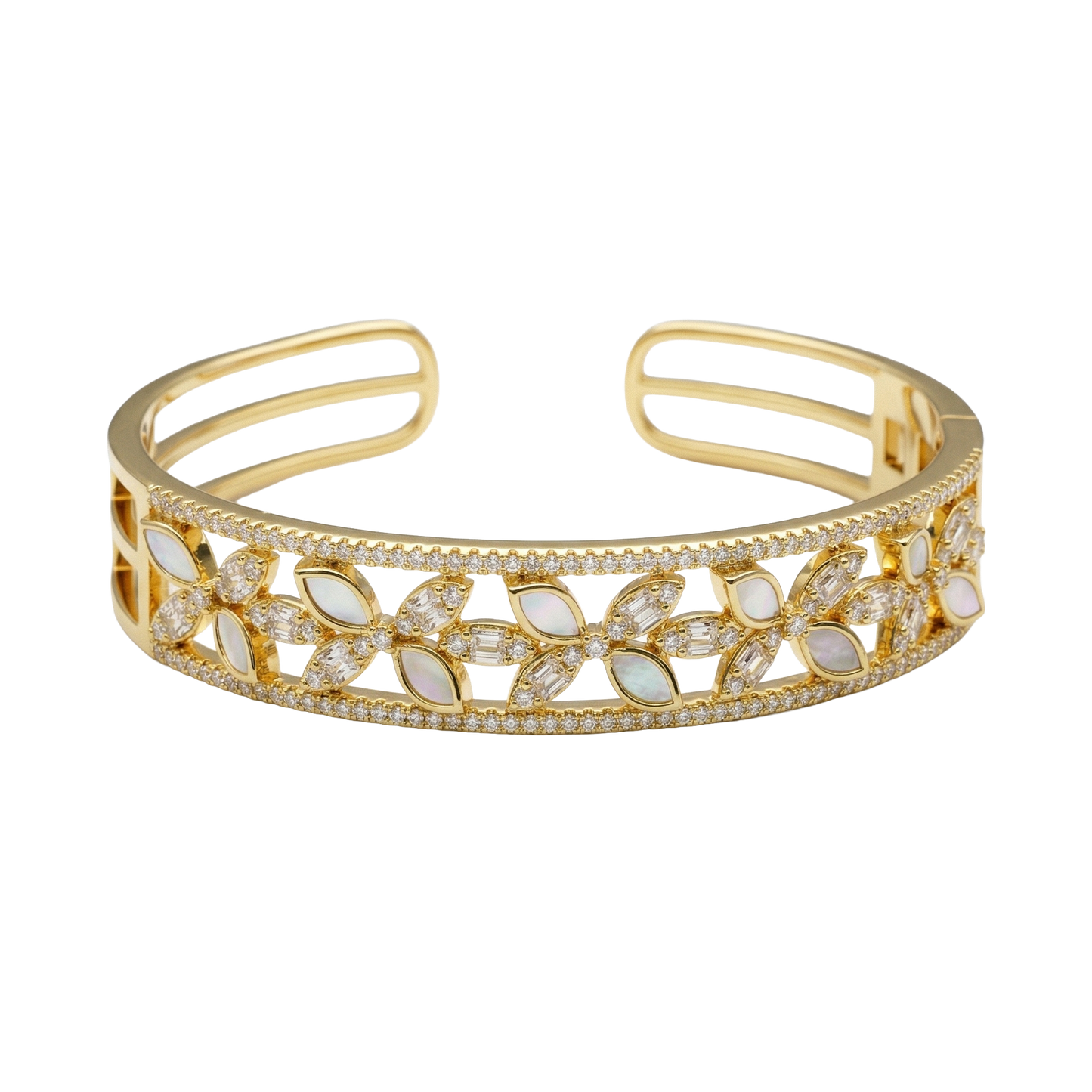 Floral Bloom Open-Cuff Kada