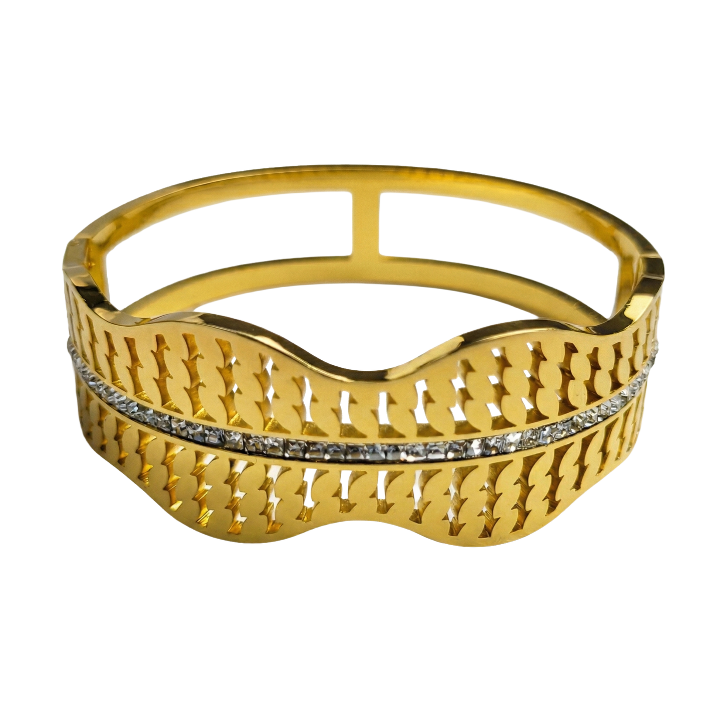 Wave-Contour Sculptural Kada
